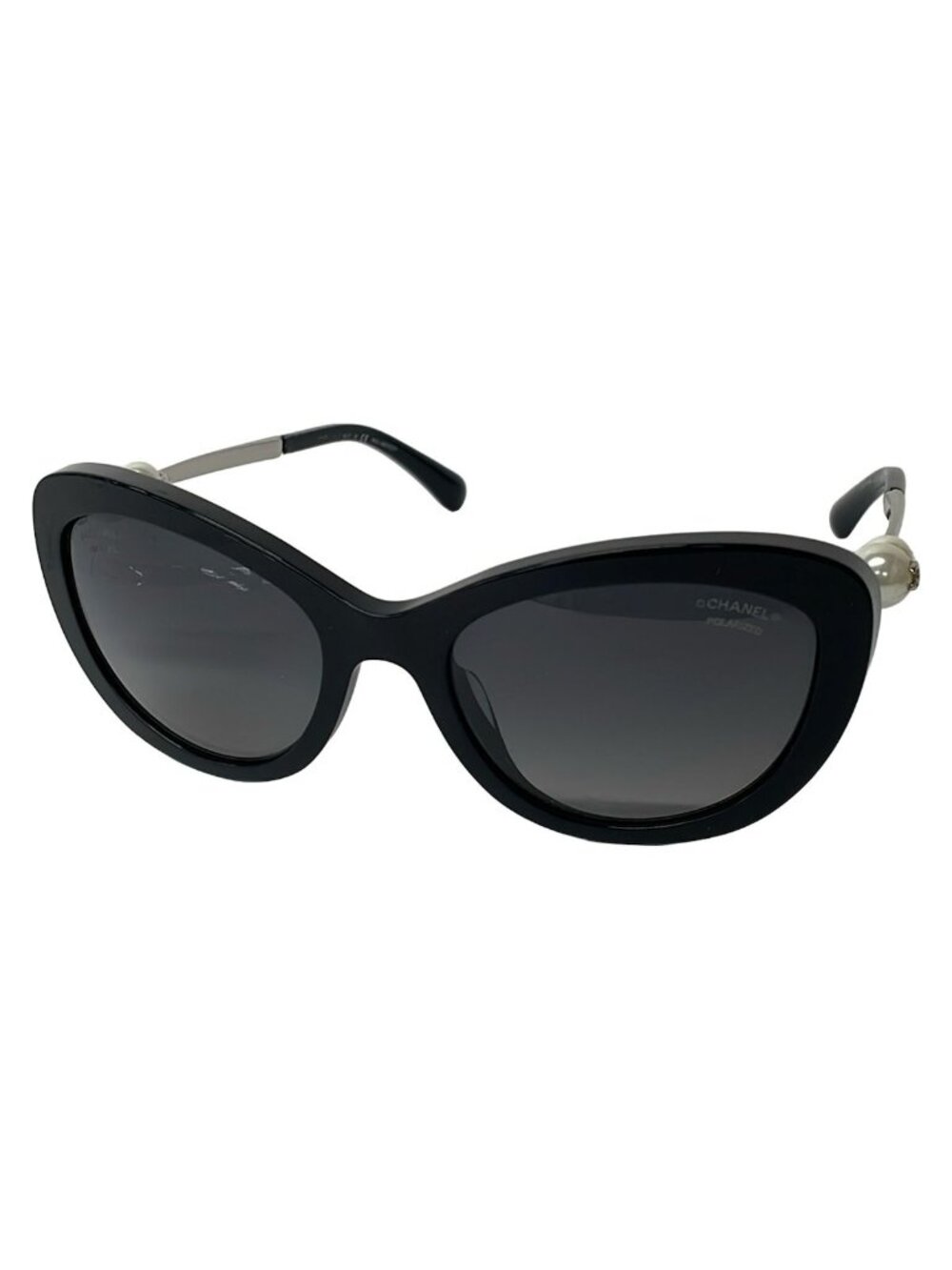 Chanel Sunglasses Blurry Black Silver Pearl Eyewear